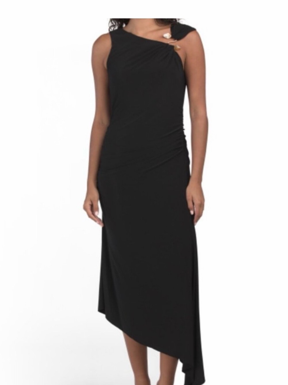 NWT Taylor Black One-Shoulder Asymmetric Dress XL